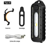 LED Red Blue Shoulder Police Light with Clip USB Charging Flashing Warning Safety Flashlight Torch Bike Warn LANTERN Light