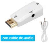 HDMI-compatible to VGA Adapter Converter, with 3.5mm Audio Cable Video Jack, Full HD PC Laptops For Xbox PS4 TV Box to Projector