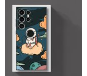 Case for Samsung Galaxy S24 Ultra S25 Plus S23 5G S22 FE S21 S20 S25+ S24+ S23+ Silicone Funda Phone Cover Cartoon Astronaut