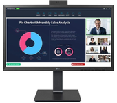 Monitor Profesional LG 24BP75CP-B 23.8'/ Full HD/ Webcam/ Multimedia/ Regulable en altura/ Negro