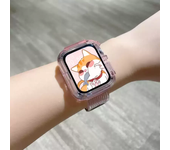 Clear Strap + Case For Apple Watch Band 40mm 44mm 38mm 42mm Accessories Silicone Transparent Bracelet iWatch series 7 5 4 3 6 SE