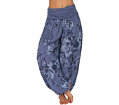 New Summer Women's Fashion Retro Harlan Wide Leg Pants Personality Print Loose Pants Casual Women's Wide Leg Pants