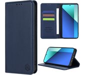 Wallet Skin friendly Card Slot Strong Magnetic Flip Leather Case For Xiaomi Redmi Note 13 Pro+ 12 12S 11 11S 10 9 Pro 8T 7 Cover