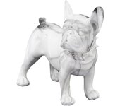 Signes Grimalt Figura Bulldog Frances | Figura de Perro Blanco Contemporaneo 19X10X23cm