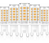 G9 LED varmvit, G9 LED-lampa 3W Motsvarar 28W 33W 40W halogenlampor, AC 220V-240V, flimmerfri, paket med 5, [Energ