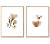 Set de 2 cuadros calidad premium con marco de madera - 30x40 cm o 50x70 cm - POSTER LAB