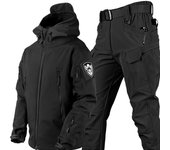 Conjunto De Calidez De Cuero De Tiburón Exterior Camuflaje Gruesto Abrigo/Invierno Superior No Incluye Muñeca Patrón De Logo Casual Para Hombres