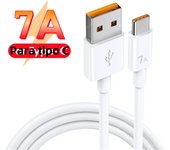 7A 100W Type C Cable Super Fast Charging Phone Charger Data Wire For Huawei Mate 40 30 Xiaomi Samsung USB C Quick Charge Cable