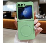 Liquid Silicone Magsafe Case for Samsung Z Flip 6 Pure Color Soft Wireless Charging Cover for Samsung Galaxy Z Flip 3 4 5 6 Bag
