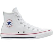 Zapatillas converse all star hi blanco piel de mujer.