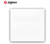 Shawader Zigbee 4x4 Brazil Touch Sensor Glass Panel Light Switch Tuya Smart Life App 4/6/8 Gang Remote by Alexa Dot Google Home
