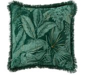 Funda de cojín bordada reversible 40 x 40 cm jungla