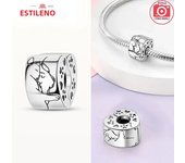 Real S925 Silver Stopper Clip Charm Star Bow Charms Beads for Original Pandora Bracelets Fine Jewelry Gifts for Women Diy