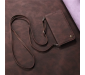 Long Lanyard Leather Flip Phone Case for Samsung S23 S24 S22 S21 Ultra S21 FE S10 S8 S9 Plus Note 20 Ultra Magnetic Wallet Cover