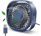 Ventilador de escritorio portátil personal de escritorio Mini Micro enfriamiento with Cable USB Alimentación 3 velldades Silencioso Pequeño VENTILADOR DE Mesa para la oficina en casa Estudio Lectura Dormitory