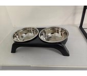 Elevated Cat Bowls, Dog Bowl,Stainless Steel Raised Cat Food Water Bowl Set with ABS  Anti Slip Stand for Indoor Cats