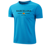 Barcelona Hot Sale Men's Summer Sports T-shirt High Quality Breathable Quickdry Tee Male Versatile Marathon Fitness Football Top
