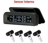 Smart car TPMS tire pressure monitoring system solar digital clock LCD display car tire pressure temperature safety alarm system