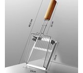 Cat Litter Shovel Stainless Steel Wooden Handle Easy To Rust Washable Kitten Litter Scoop Cats Toilet Cleaning Shovel Tool