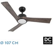 Ventilador de Techo FABRILAMP Orinoco 24W Negro 3 Aspas Roble 107D 2424lm 3000K-4000K-6500K