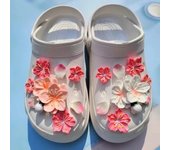 Pink Sakura Flower Shoe Charms Set Cherry Blossom Shoe Decoration For Clogs,Diy Shoe Accessories For Holiday Gift, Party Favors