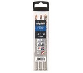 Alpen 81700571100 SDS-plus F4 - Juego de brocas para martillo perforador (3 piezas, diámetro 6/7/10 x 160 mm)