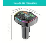 Car MP3 Player Bluetooth 5.0 FM Transmitter Handsfree Car Radio Modulator with Built-in Mic USB Quick Charge Adapter for Car