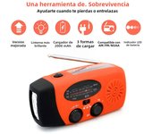 Radio Portátil De Mano Con Crank Solar Y USB 5000mAh LED De Emergencia Flashlight  AM/FM/WB NOAA Weather Radio Para Exteriores