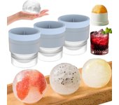 Molde para bolas de hielo de fusión lenta apilable de grado alimenticio para hacer cubitos de hielo de whisky en cócteles, Beyondraw Ice Maker, Beyond Draw Ice Ball Mold, Sphere Whisky Ice Cubes Mold, apilable Round Ice Cube Mold