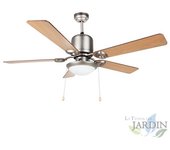 SUINGA Ventilador de Techo Orbegozo | 5 Palas Reversibles | 120 cm | Luz LED | Acero Inoxidable | Estilo Moderno