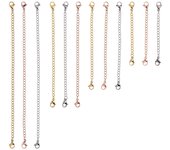 12 Pcs Stainless Steel Necklace Extender Bracelet Extender Extender Chain Set 4 Different Length: 6 Inch 4 Inch 3 Inch 2 Inch (4 Gold, 4 Silver, 4 Rose Gold)