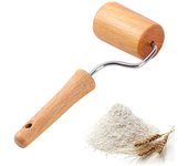 Rodillo de amasar de 45 cm para hornear: amasado uniforme, fabricado con madera de haya local, perfecto para esquinas y bordes