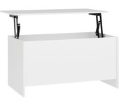 vidaXL Mesa de centro madera ingeniería 102x55,5x52,5 cm Blanco, Negro, Roble Sonoma Mesita de Salón o Comedor o Auxiliar Mesa de Café Meuble Salón