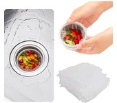 Filtro de Fregadero de Cocina, 100 Piezas Filtro de Malla Filtro de Alcantarillado Bolsas de Filtro de Fregadero de Malla Desechables con Caja de Almacenamiento, para Fregaderos de Cocina y Baño (9X9cm) Accesorio de Drenaje de Fregadero
