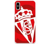 Funda original compatible con iPhone X | Sporting blanco sobre rojo | TPU MATE