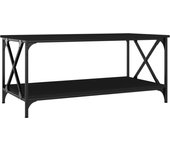 vidaXL Mesa de centro madera y hierro 100x50x45 cm Negro, Roble Sonoma, Roble ahumado Mesita de Salón o Comedor o Auxiliar Mesa de Café Meuble Salón