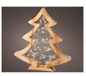 Mini abeto microLED de madera 29x3,5x32cm LUMINEO