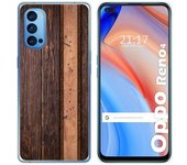 Tumundosmartphone Funda Gel Tpu para Oppo Reno 4 5G diseño Madera 05 Dibujos