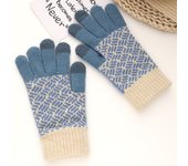 Touch screen gloves women's winter knitted warm winter gloves