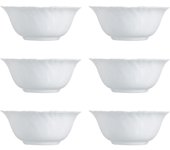 LUMINARC FESTON 6 Bol Opal 18CM Blanco Brillo Fabricado en Francia Reciclable