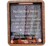 Alcancía de madera con forma de cerdito de Pennies from Heaven, para niños, con ventana transparente, caja para monedas, regalo conmemorativo para niños, familiares, amigos, decoración del hogar, color marrón, alcancía para niños