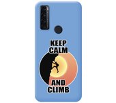 Funda Silicona Líquida Azul para TCL 20 SE diseño Hombre Escalada Dibujos