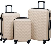 vidaXL Juego de Maletas Rígidas 3 Piezas ABS Rosa Trolley Equipaje de Viaje Color Rosa,  Dorado,  Marrón y mas