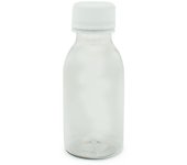 Botella PET  con Tapón de Rosca y Precinto | Envase Cosmético Transparente | Ideal para Aguas Perfumadas, Lociones y Aceites | Material PET Reciclable | Diám. 50 mm | Alt. 116 mm