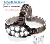 8LED Powerful Rechargeable Head Flashlight for Fishing Led Headlamp Camping Headlights Hunting Torch Hiking Front Lanterns