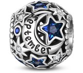 Original 925 Silver Colorful Zircon December Birthday Beads Fit Pandora Bracelet DIY Charm For Women Fine Jewelry Birthdays Gift