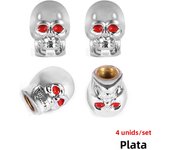AUTCOAT 4Pcs/Set Universal Car Skull Style Antirust Copper Core Motorcycle Bike Car Wheel Tyre Tires Valve Stem Caps