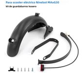 Rear Wheel Fender Tire Splash Fender Guard For Segway Ninebot Max G30 Electric Scooter Fender Bracket Warning Taillight Lamp