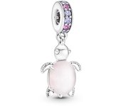 PANDORA Charm Colgante Plata de Ley Tortuga Marina Cristal de Murano Rosa Joyería Infantil