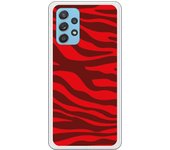 Funda compatible con Samsung Galaxy A72 - Animal Print Zebra Rojo Granate